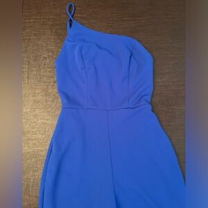 Electric Blue One-Shoulder Jumpsuit